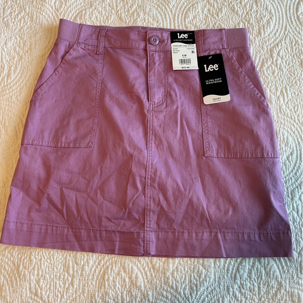 NWT Lee Cotton Purple Skort